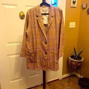J JILL HENNA PLAID BLAZER/JACKET SIZE L.  VERY OVERSIZED